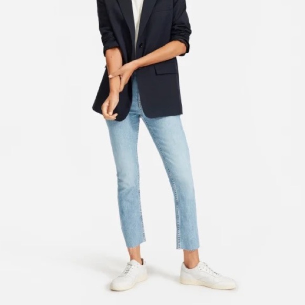 Everlane High Rise Kick Crop Jean Lightwash Blue size 26